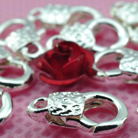 YesBeads Silver plated carved lobster clasp wholesale jewelry findings necklace design