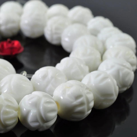 Tridacna carved round beads gemstone wholesale jewelry making bracelet necklace diy