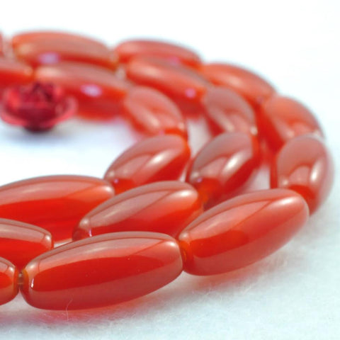 31 pcs of Carnelian smooth drum beads in 5 x12mm