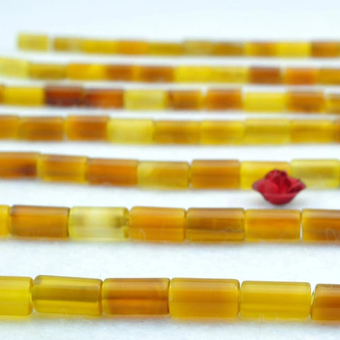 YesBeads 15 inches of Rainbow Agate smooth Tube Cylinder beads in 4 x 8mm