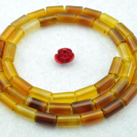 YesBeads 15 inches of Rainbow Agate smooth Tube Cylinder beads in 4 x 8mm