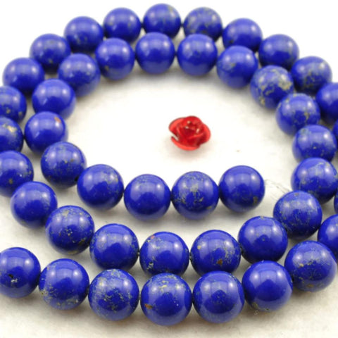 YesBeads Lapis Lazuli Synthetic stone smooth round beads wholesale jewelry making 15