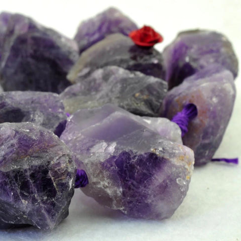 YesBeads 15.5 inches Amethyst Rough Nugget Chunks beads in 16x22mm~18x30mm