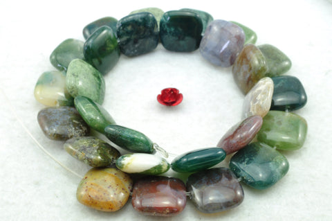 27 pcs of India Agate smooth square beads in 14mm