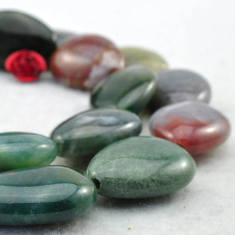22 pcs of India Agate smooth teardrop beads in 13x18mm