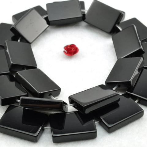 Black Onyx smooth rectangle beads gemstone wholesale jewelry making bracelet necklace diy stuff