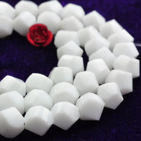 YesBeads 56 pcs of Ceramic faceted twist round beads in 7mm