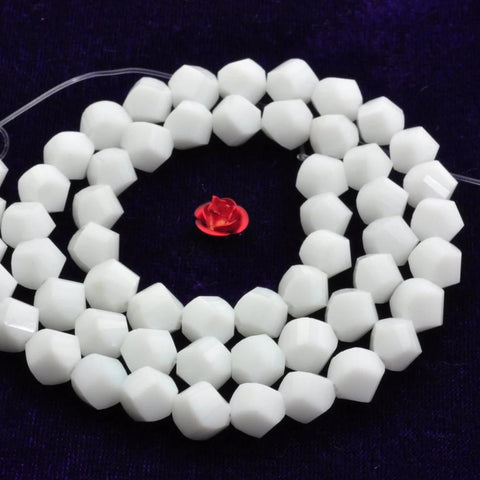 YesBeads 56 pcs of Ceramic faceted twist round beads in 7mm