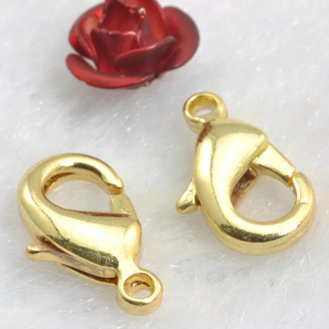 20 pcs of K Gold Plated plated clasp brass lobster clasp Connectors in 6mm wideX 12mm length