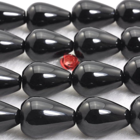 Black Onyx smooth teardrop beads wholesale gemstone jewelry making bracelet necklace diy