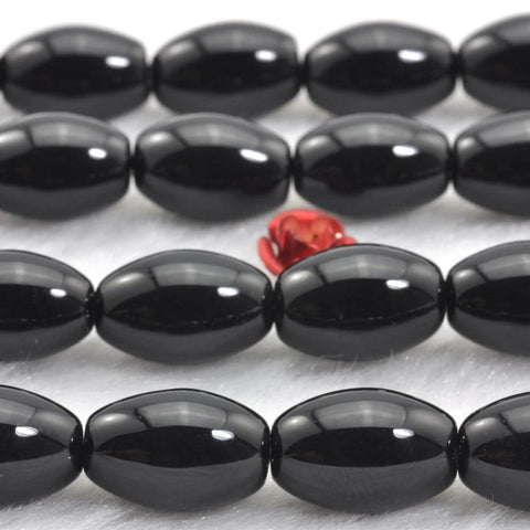 Black Onyx smooth rice beads gemstone wholesale jewelry making bracelet necklace diy