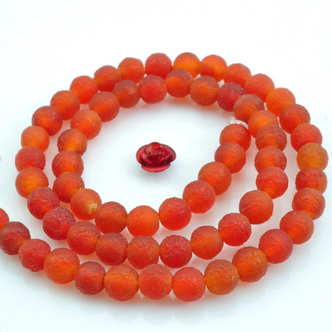 62 pcs of Matte Agate round beads in 6mm