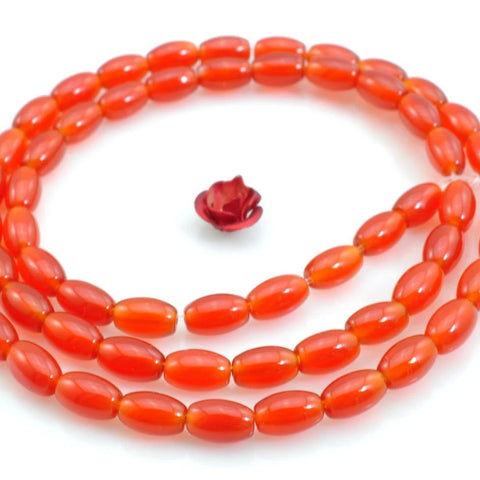 58 pcs of Carnelian smooth drum beads in 4x6mm