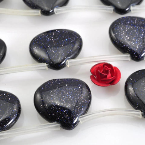 20 pcs of Blue and Stone smooth teardrop beads in 14x14mm