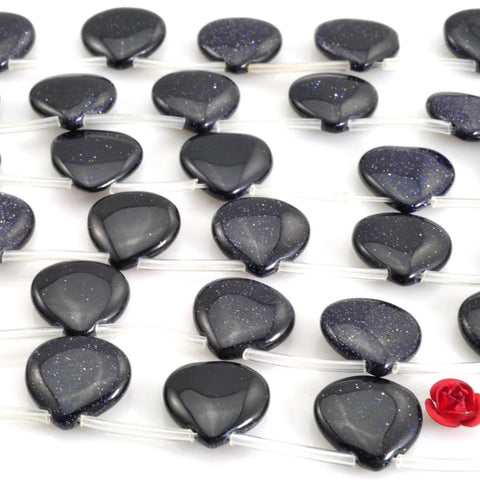 20 pcs of Blue and Stone smooth teardrop beads in 14x14mm