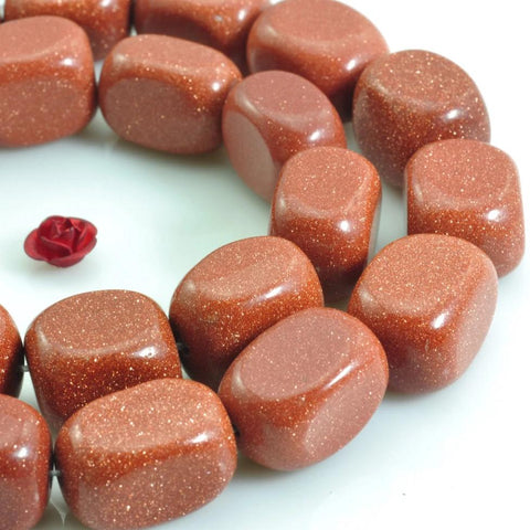 YesBeads 15 inches of Gold and Stone smooth Nugget Chunks smooth beads in 10-12mmx14-16mm