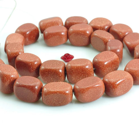 YesBeads 15 inches of Gold and Stone smooth Nugget Chunks smooth beads in 10-12mmx14-16mm
