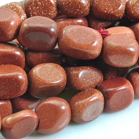 YesBeads 15 inches of Gold and Stone smooth Nugget Chunks smooth beads in 10-12mmx14-16mm