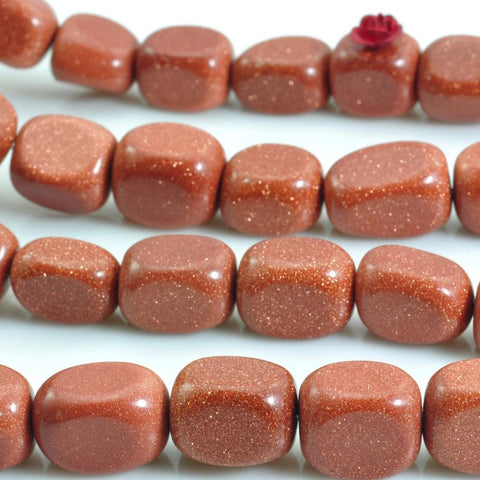 YesBeads 15 inches of Gold and Stone smooth Nugget Chunks smooth beads in 10-12mmx14-16mm