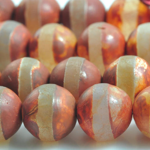 37 pcs of Matte Agate OneLine round beads in 10mm