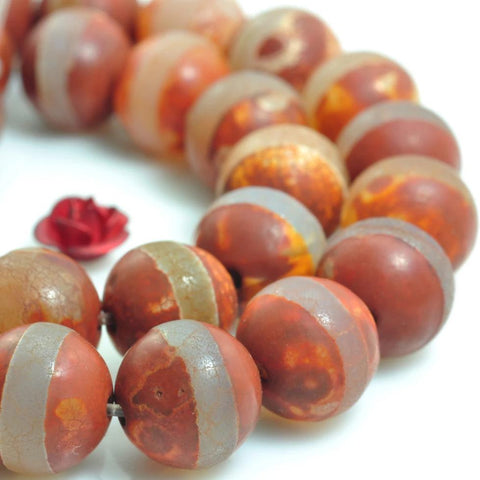 37 pcs of Matte Agate OneLine round beads in 10mm