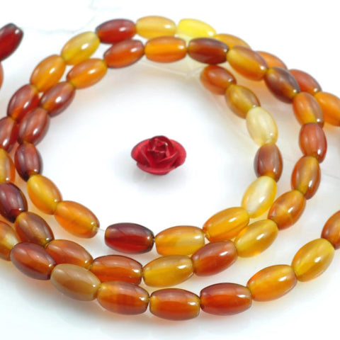 31 pcs of Rainbow Agate smooth drum beads in 4 x 6mm