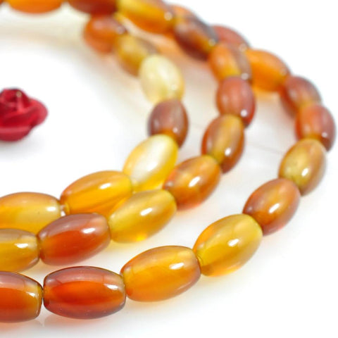 31 pcs of Rainbow Agate smooth drum beads in 4 x 6mm