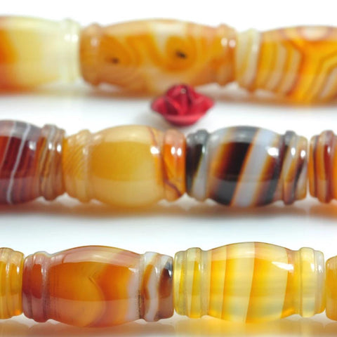 YesBeads Natural Banded Agate smooth drum beads wholesale gemstone jewelry making
