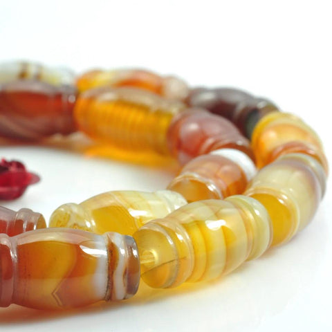 YesBeads Natural Banded Agate smooth drum beads wholesale gemstone jewelry making
