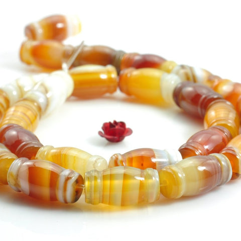YesBeads Natural Banded Agate smooth drum beads wholesale gemstone jewelry making