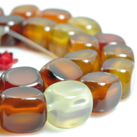 YesBeads 15 inches of Rainbow Agate smooth nugget beads in 8-9mm x 9-10mm