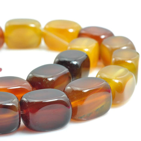 YesBeads 15 inches of Rainbow Agate smooth nugget beads in 9-10mm x 13-14mm