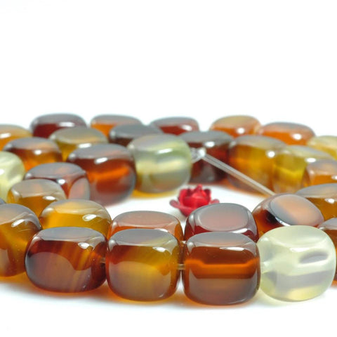 YesBeads 15 inches of Rainbow Agate smooth nugget beads in 8-9mm x 9-10mm