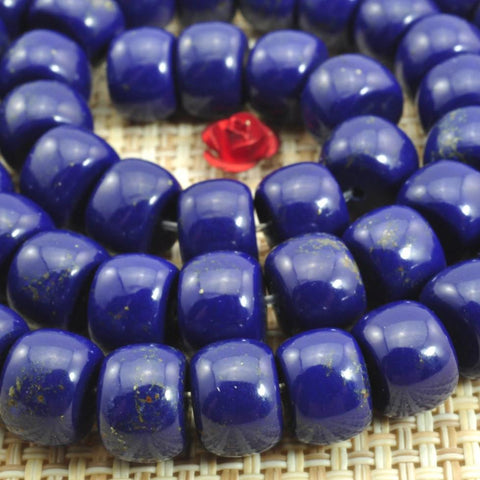 YesBeads 15.5 inches of Synthetic Lapis Lazuli,spacer bead,wheel bead, wholesale handmade jewelry bead, loose smooth beads in 7x9mm