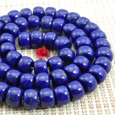 YesBeads 15.5 inches of Synthetic Lapis Lazuli,spacer bead,wheel bead, wholesale handmade jewelry bead, loose smooth beads in 7x9mm
