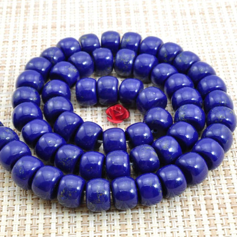 YesBeads 15.5 inches of Synthetic Lapis Lazuli,spacer bead,wheel bead, wholesale handmade jewelry bead, loose smooth beads in 7x9mm