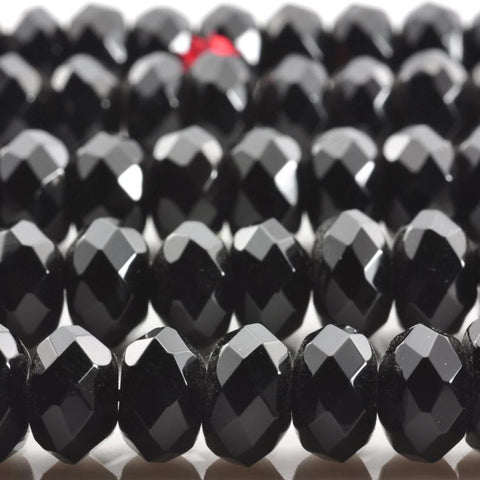Black Onyx faceted rondelle beads wholesale gemstone jewelry making bracelet necklace diy stuff