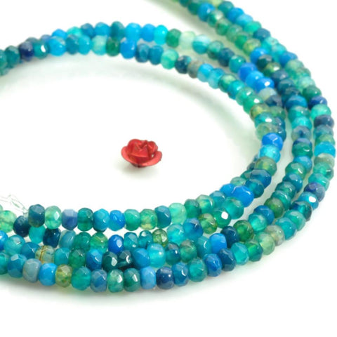 YesBeads Rainbow Agate faceted rondelle beads wholesale gemstone jewelry making