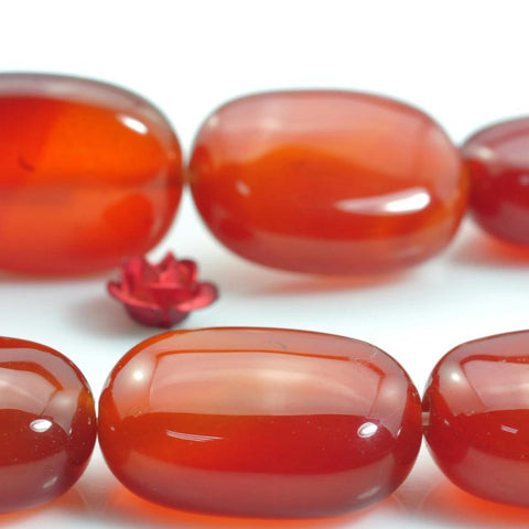 YesBeads Natural Carnelian smooth oval donut beads gemstone jewelry 15x20mm