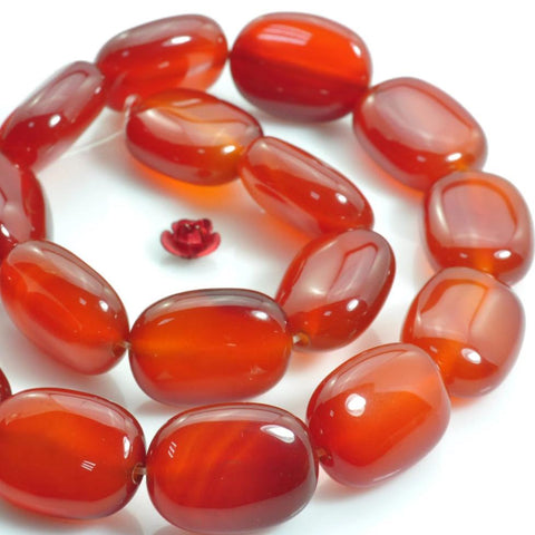 YesBeads Natural Carnelian smooth oval donut beads gemstone jewelry 15x20mm
