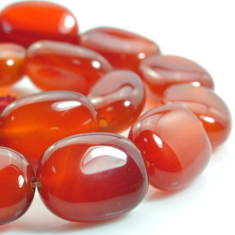 YesBeads Natural Carnelian smooth oval donut beads gemstone jewelry 15x20mm