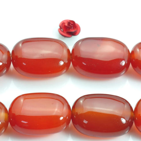 YesBeads Natural Carnelian smooth oval donut beads gemstone jewelry 15x20mm