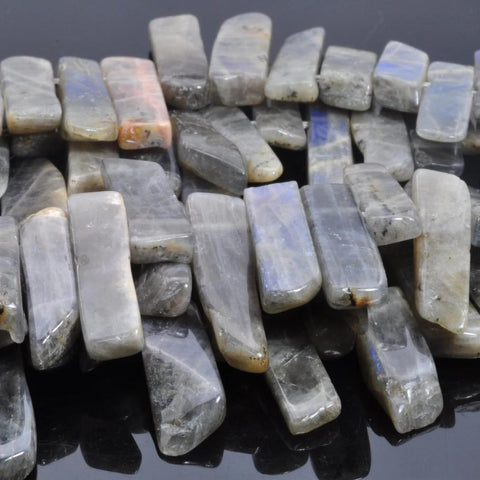 YesBeads 15.5 inches Natural Labradorite,Dagger gemstone,raw mineral drusy rock,Slabs Slices beads in 8-10mm wide X 23-48mm length