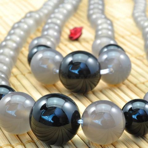 YesBeads 15.6 inches of Rainbow Agate smooth round tower necklace,DIY handmade wholesale beads in 6-14mm