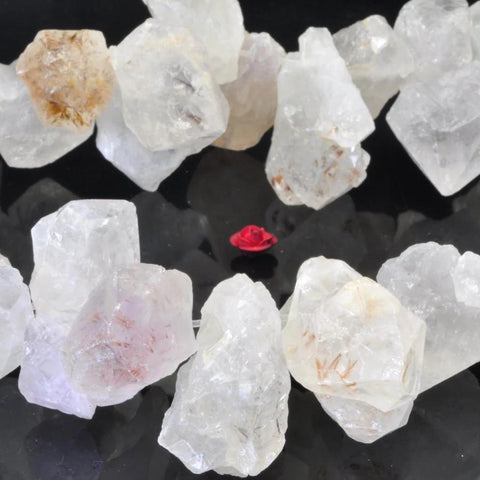 YesBeads 15.6 inches Natural White Rock Crystal,Spike Quartz Point,Dagger gemstone,raw mineral drusy rock, rough beads,pendant beads