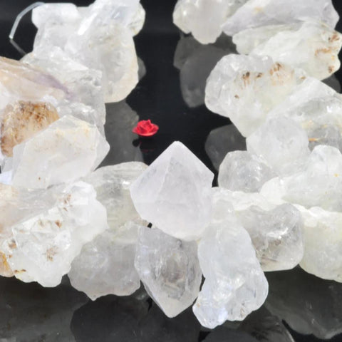 YesBeads 15.6 inches Natural White Rock Crystal,Spike Quartz Point,Dagger gemstone,raw mineral drusy rock, rough beads,pendant beads
