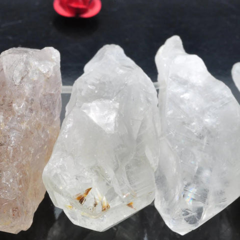 YesBeads 15.6 inches Natural White Rock Crystal,Spike Quartz Point,Dagger gemstone,raw mineral drusy rock, rough beads,pendant beads