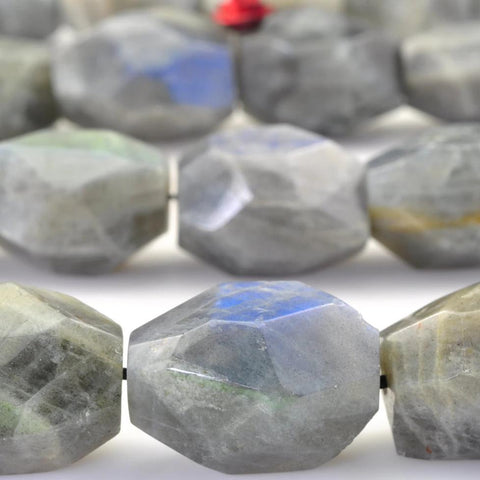 YesBeads Natural Labradorite faceted nugget beads wholesale gemstone jewelry making 15''