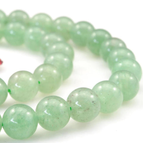47 pcs of Natural Green Aventurine smooth round beads in 8mm