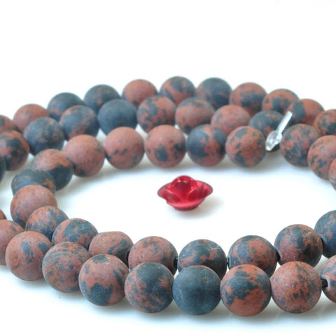 62 pcs of Natural Mahogany Obsidian, Freckle stone,Swan Stone, matte round beads in 6mm